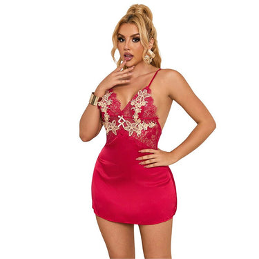 Babydoll floreale rosso L/XL di alta qualità per seduzione e comfort